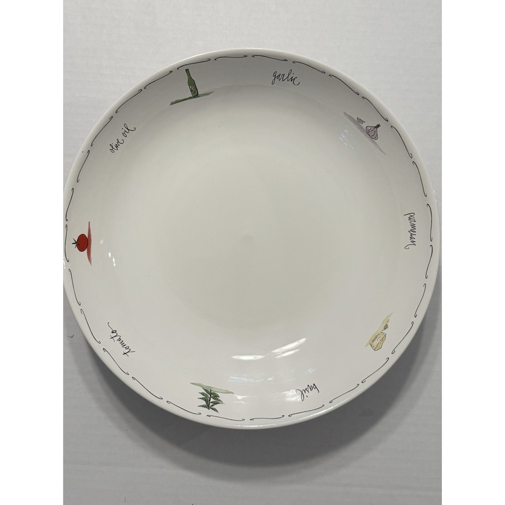 Pottery Barn Ingredients Pasta 13" Serving Bowl Portugal
